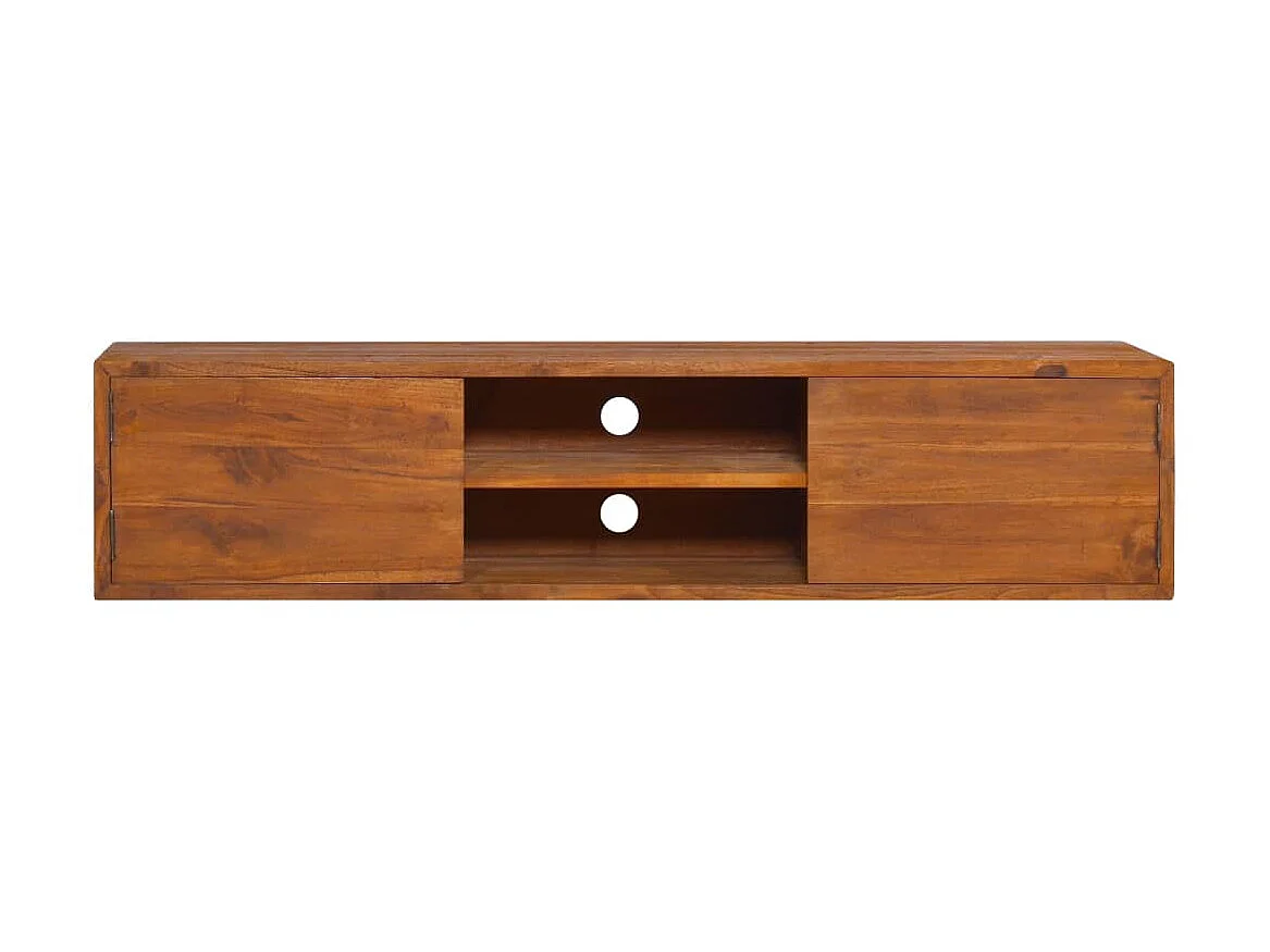 TV-meubel voor wandmontage 135x30x30 cm Massief teakhout