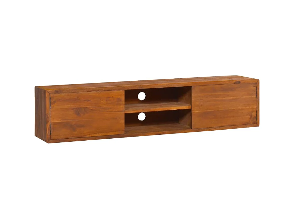 Meuble TV mural 135x30x30 cm Bois de teck massif