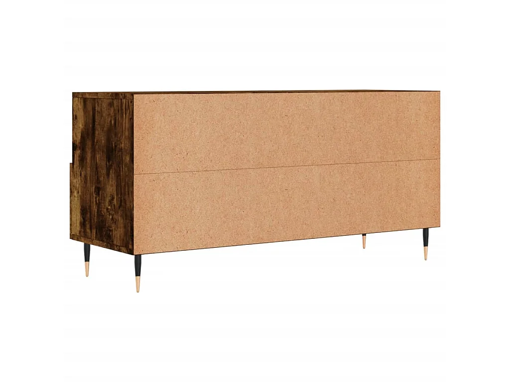 Meuble TV chêne fumé 102x36x50 cm bois d'ingénierie