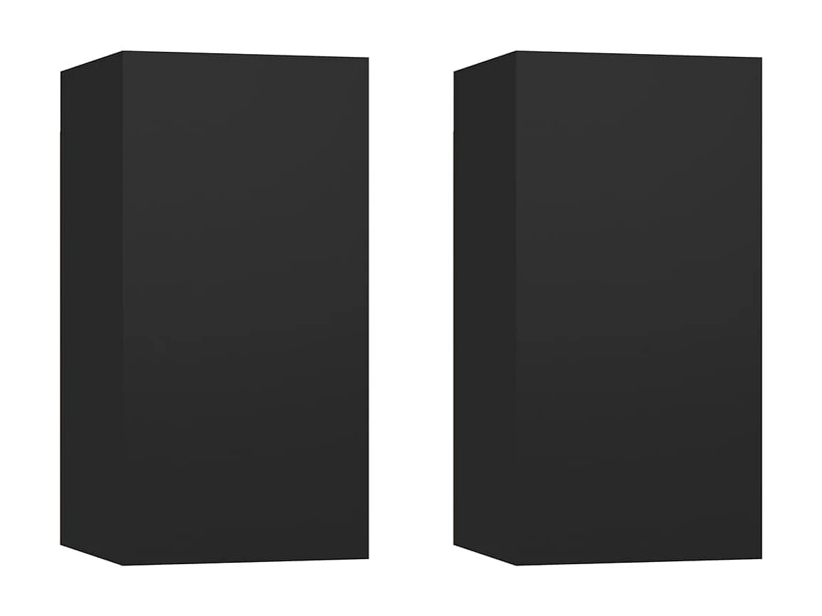 4-delige tv-standaardset zwart bewerkt hout