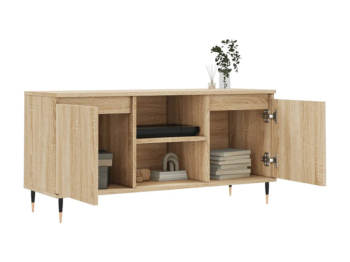 Meuble TV chêne sonoma 104x35x50 cm bois d'ingénierie
