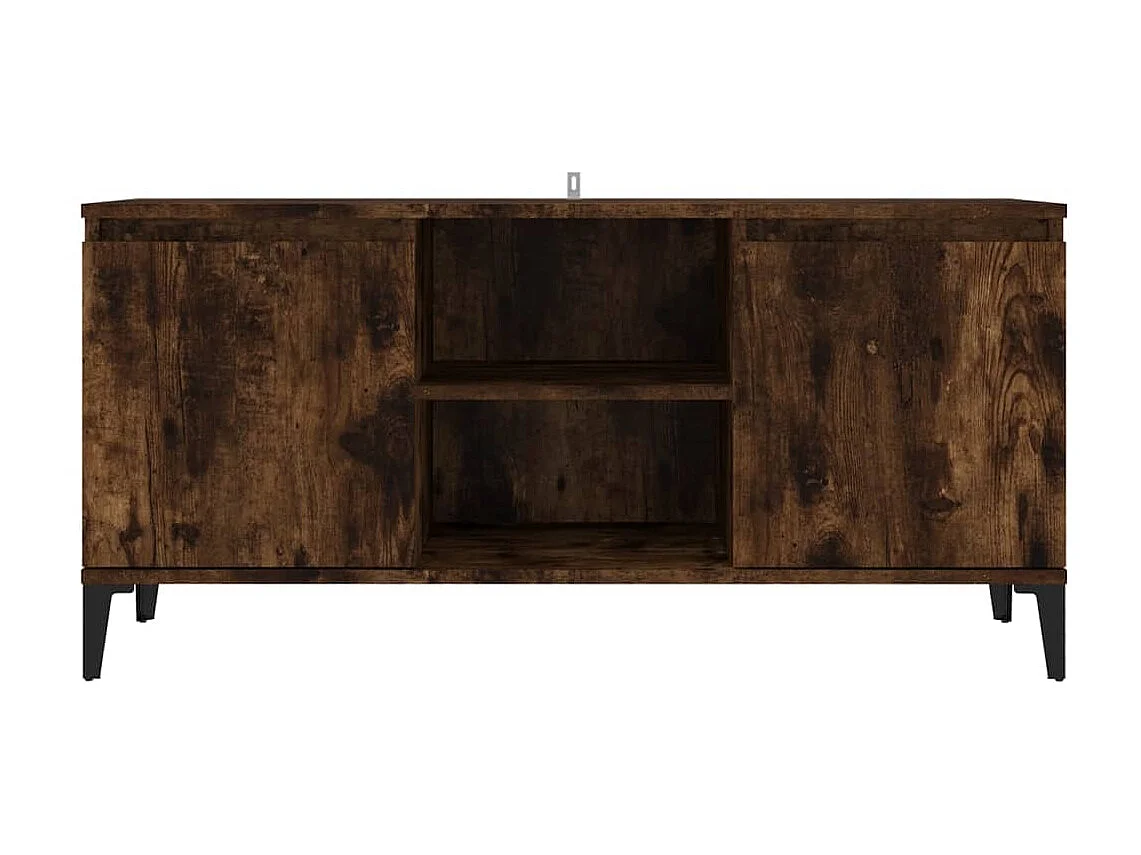 Meuble TV avec pieds en métal Chêne fumé 103,5x35x50 cm
