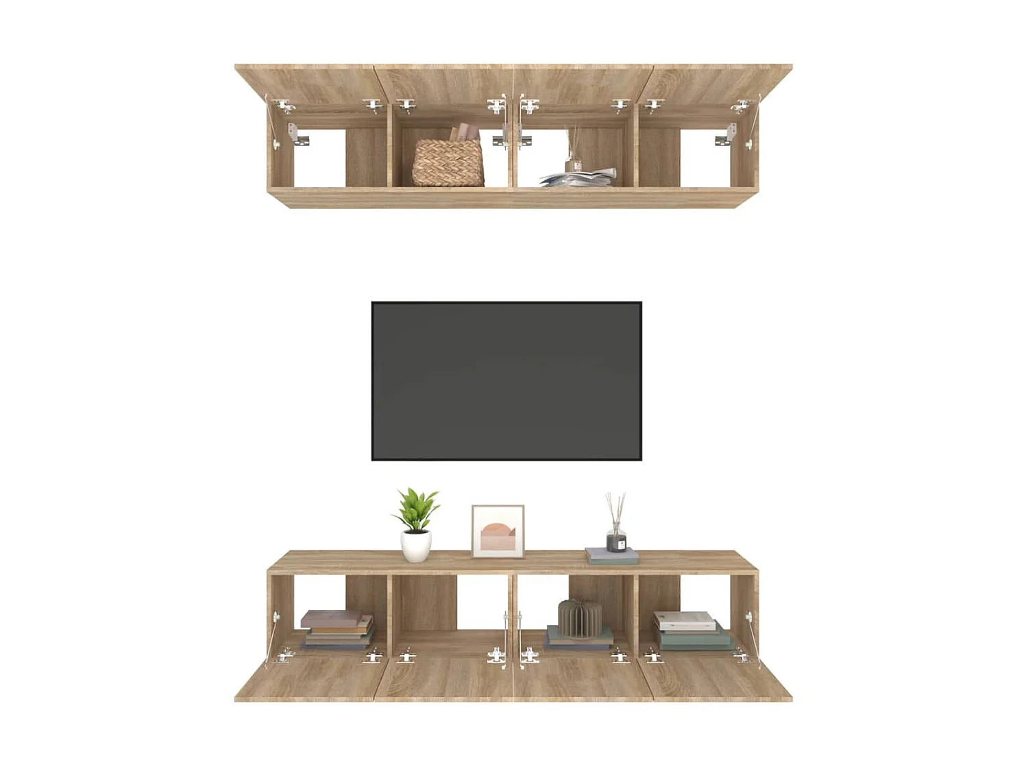 Meubles TV 4 pcs Chêne Sonoma 80x30x30 cm Bois d'ingénierie