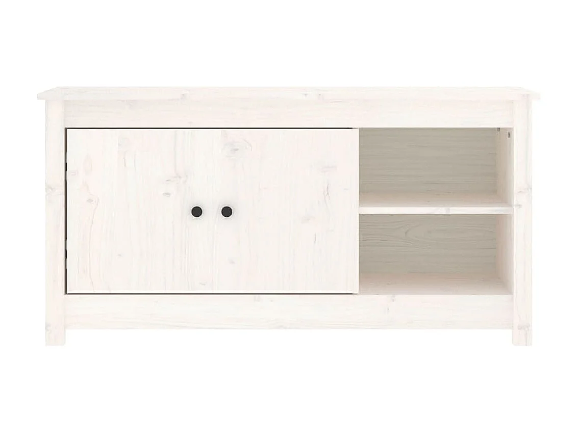 Mueble TV blanco 103x36,5x52 cm Madera maciza de pino