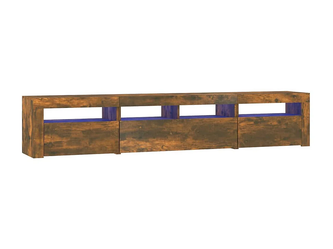 Móvel de TV com luzes LED Carvalho fumado 210x35x40 cm