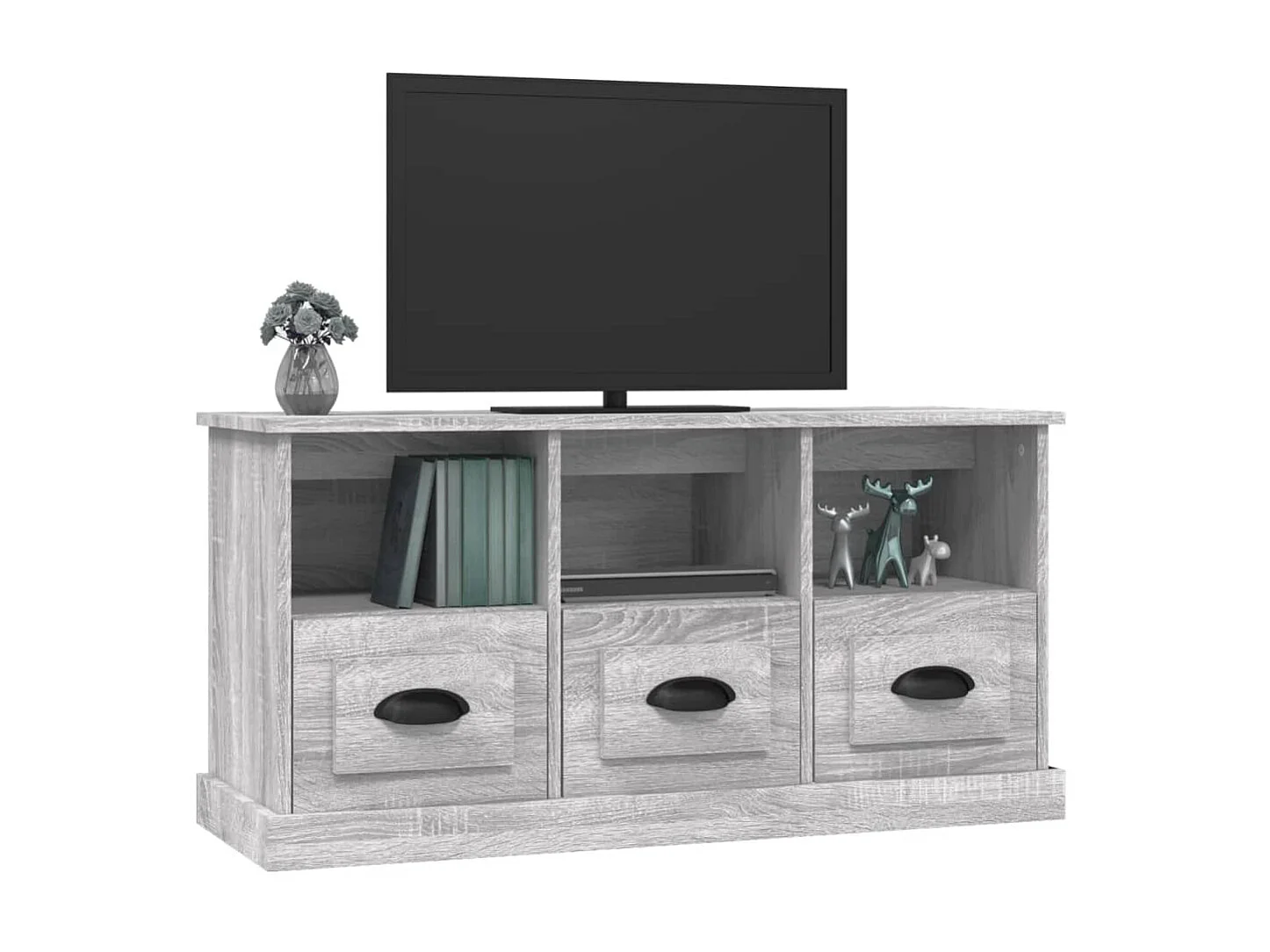 Móvel TV cinza Sonoma 100x35x50 cm madeira engenharia