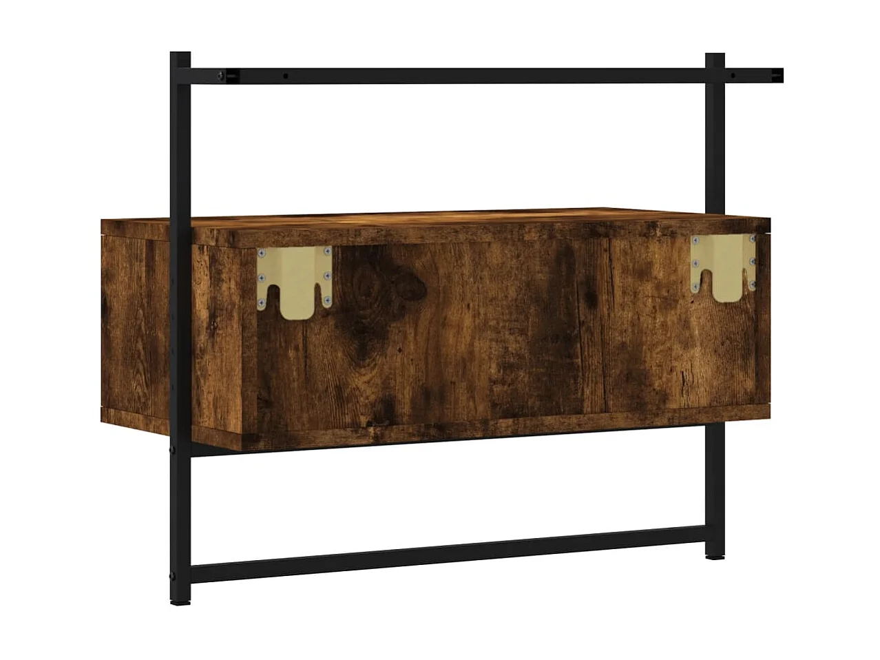 Meuble TV mural chêne fumé 60,5x30x51 cm bois d'ingénierie