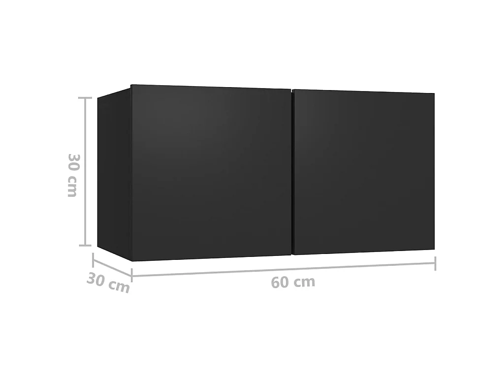 Ensemble de meuble TV 4 pcs Noir Aggloméré