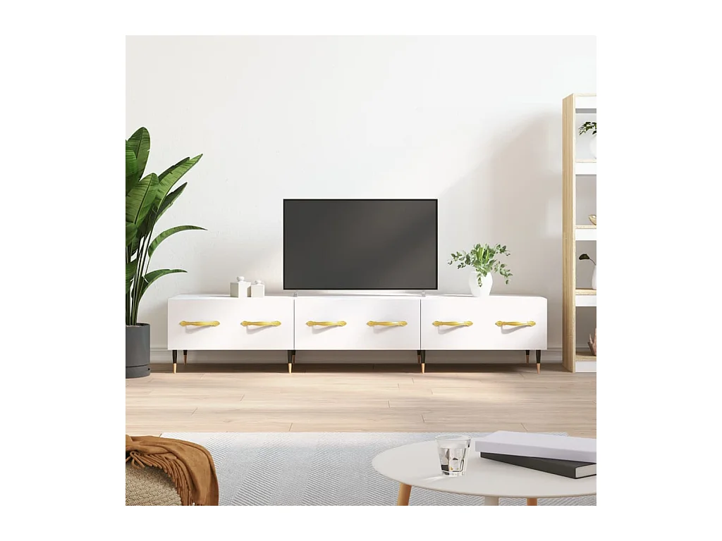 Meuble TV blanc 150x36x30 cm bois d'ingénierie