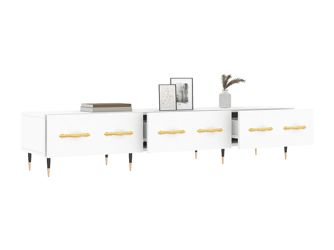 Meuble TV blanc 150x36x30 cm bois d'ingénierie