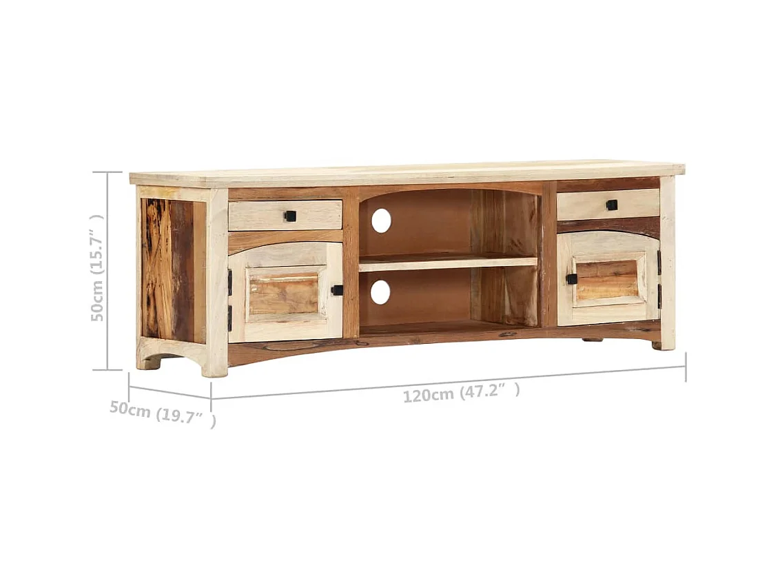 Meuble TV 120 x 30 x 40 cm Bois de récupération massif