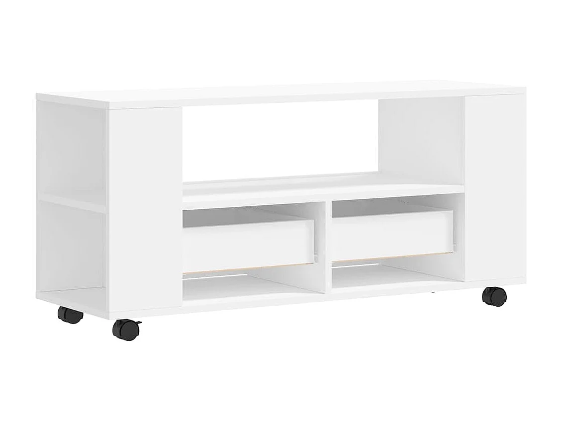 Meuble TV blanc 102x34,5x43 cm bois d'ingénierie
