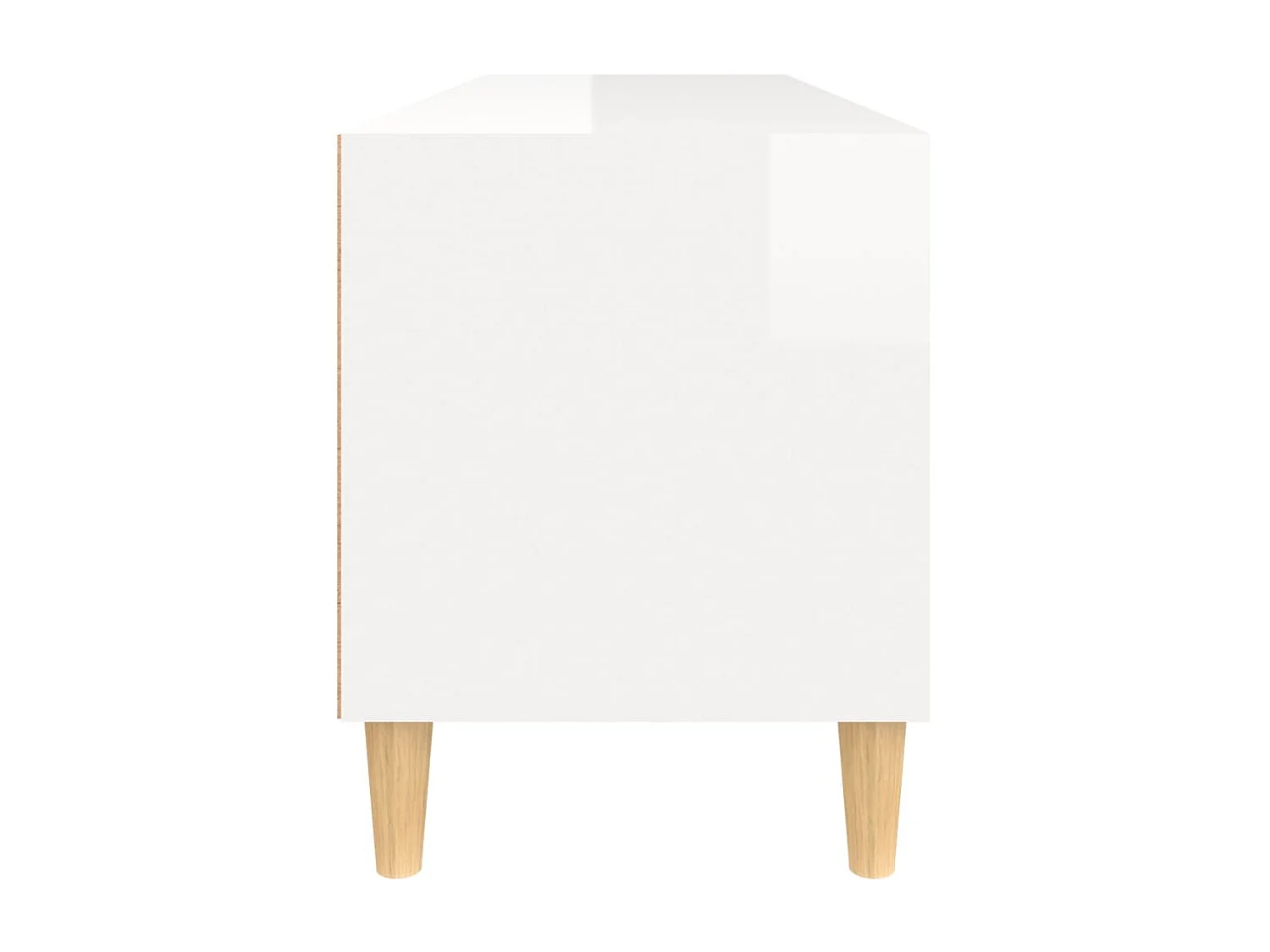 Meuble TV blanc brillant 100x34,5x44,5 cm bois d'ingénierie