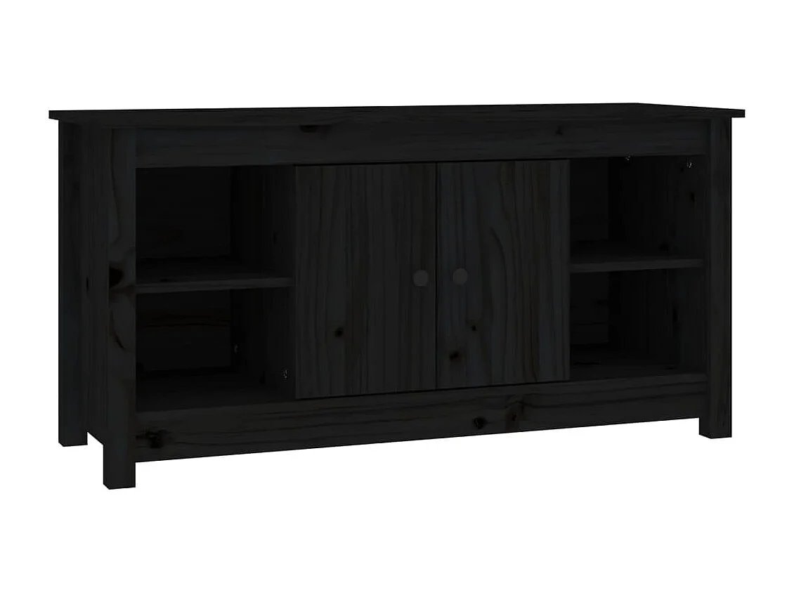Meuble TV Noir 103x36,5x52 cm Bois de pin massif