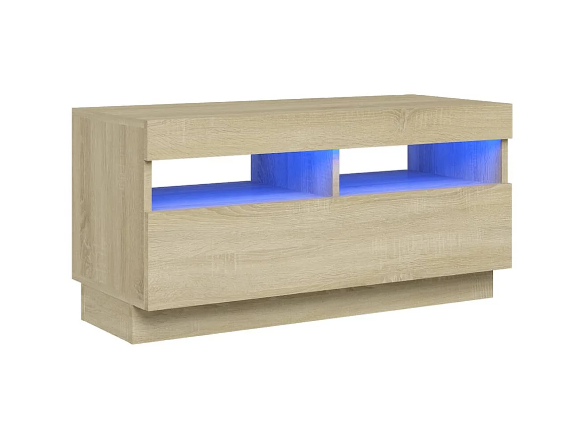 Meuble TV avec lumières LED chêne sonoma 80x35x40 cm