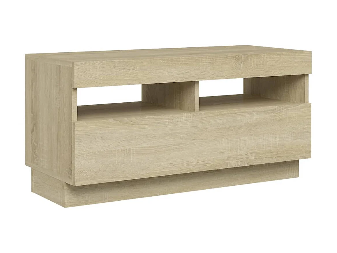 Meuble TV avec lumières LED chêne sonoma 80x35x40 cm