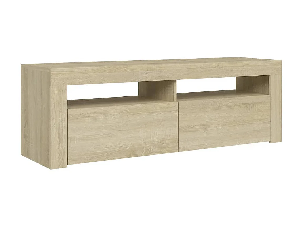 Meuble TV avec lumières LED chêne sonoma 120x35x40 cm