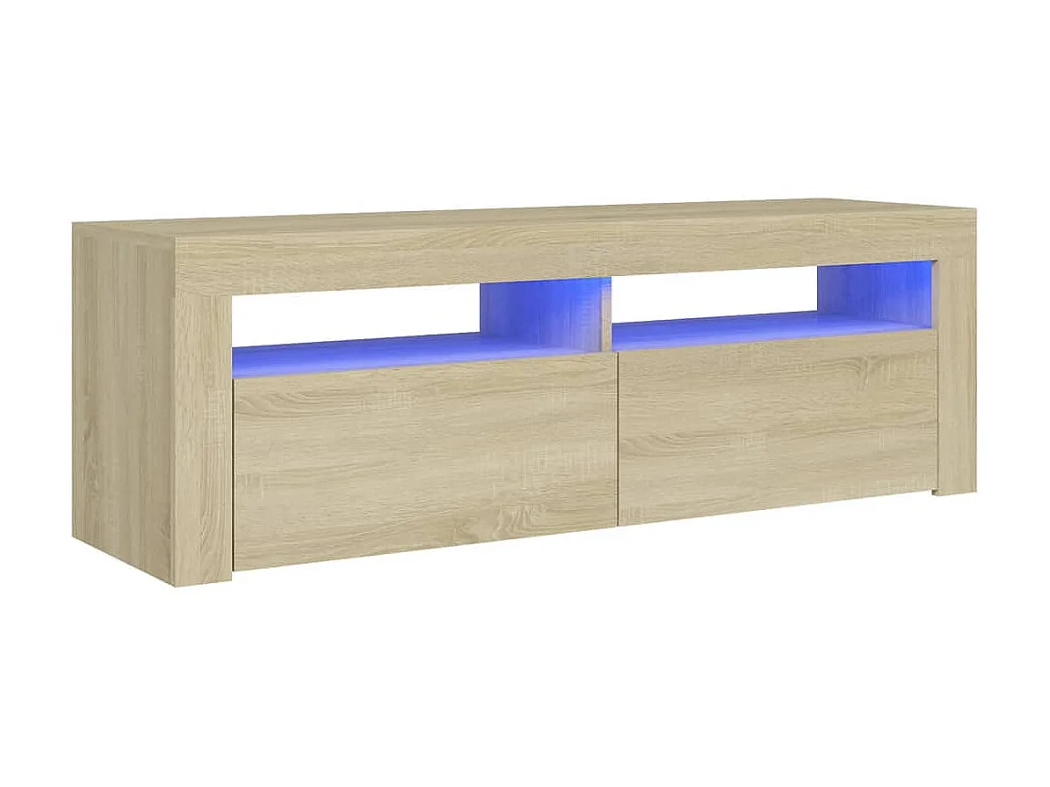 Meuble TV avec lumières LED chêne sonoma 120x35x40 cm