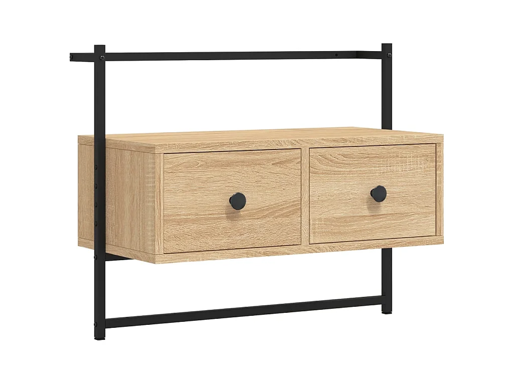 Meuble TV mural chêne sonoma 60,5x30x51 cm bois d'ingénierie