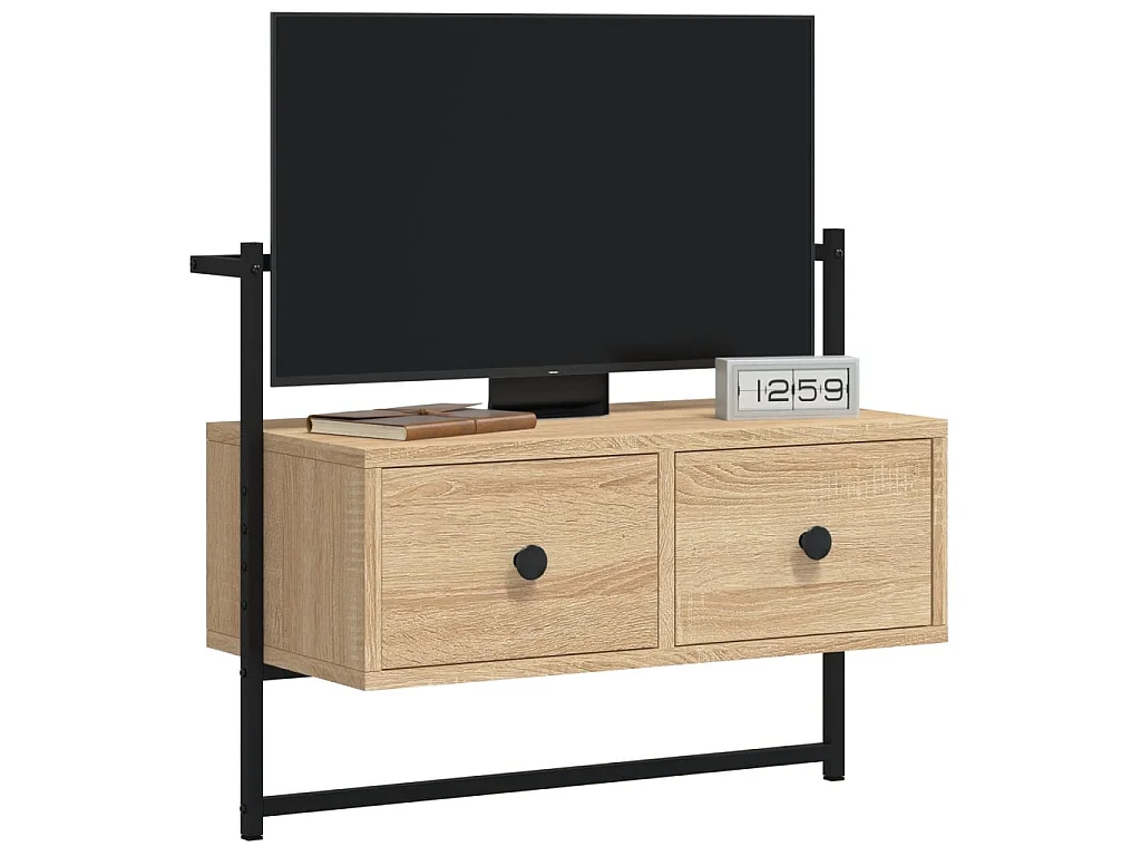 Meuble TV mural chêne sonoma 60,5x30x51 cm bois d'ingénierie