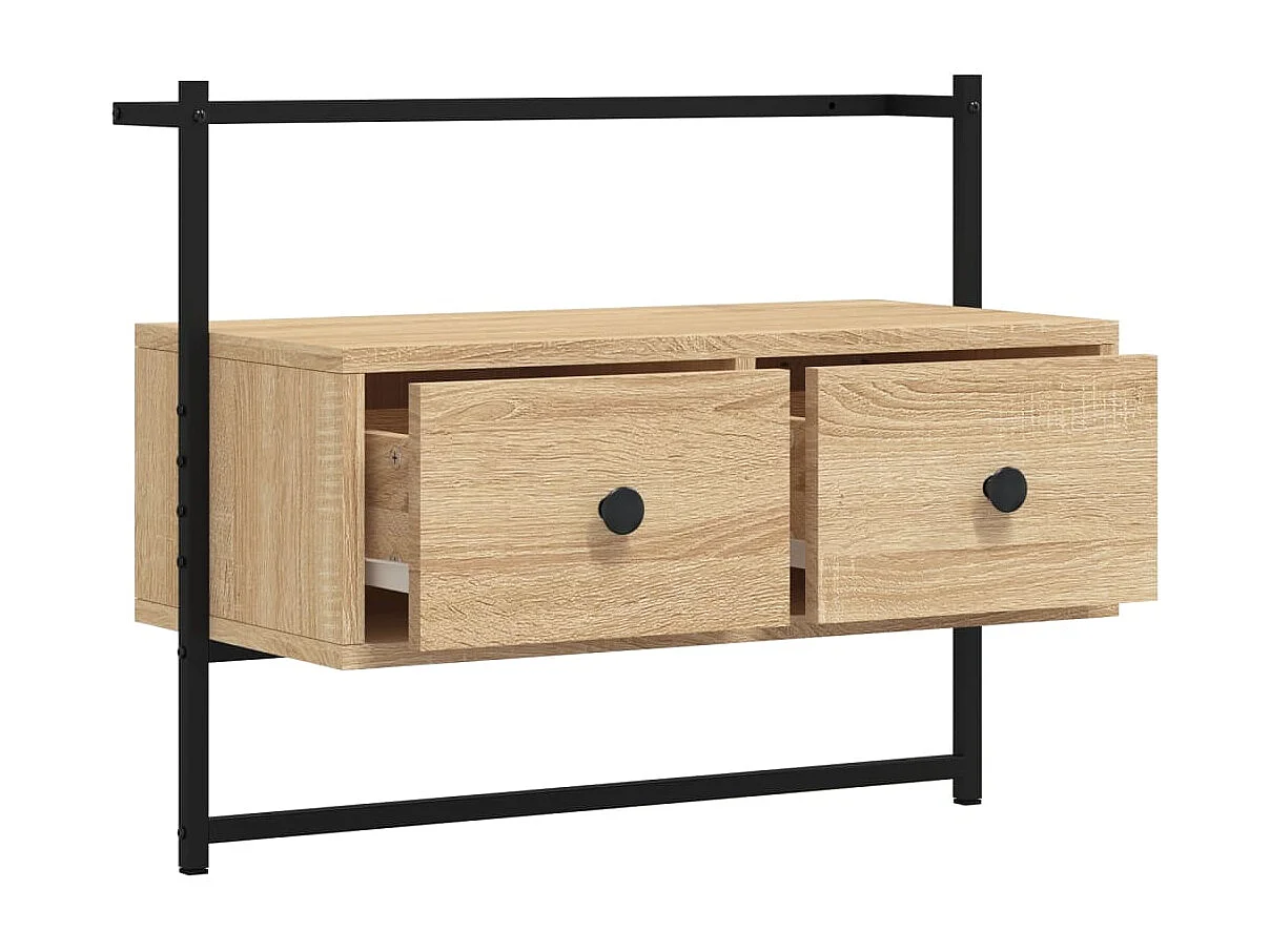 Meuble TV mural chêne sonoma 60,5x30x51 cm bois d'ingénierie