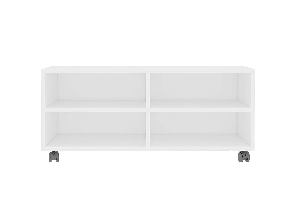 Meuble TV avec roulettes Blanc 90x35x35 cm Bois d'ingénierie