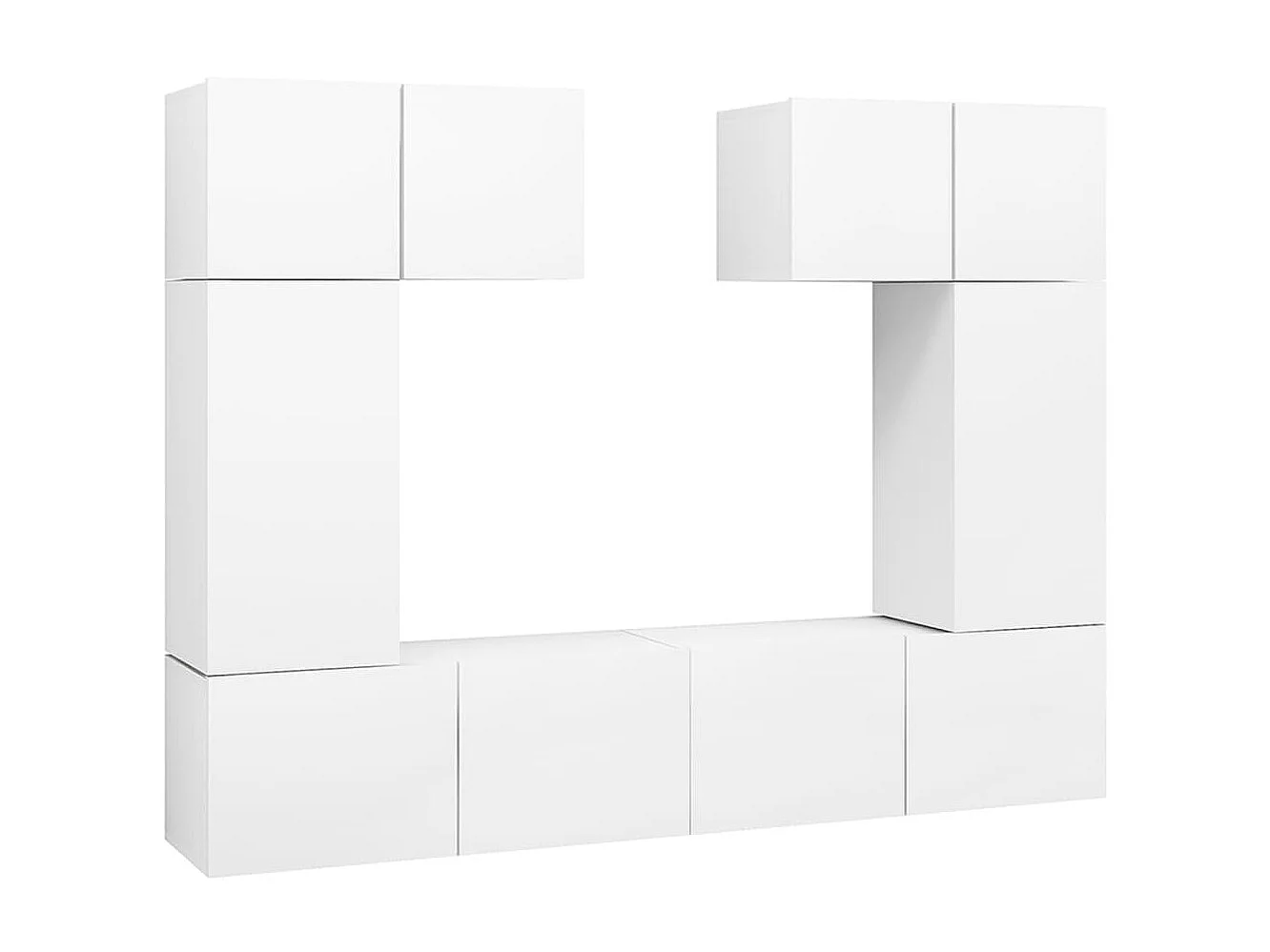 Set mobile TV 6 pezzi in truciolare bianco