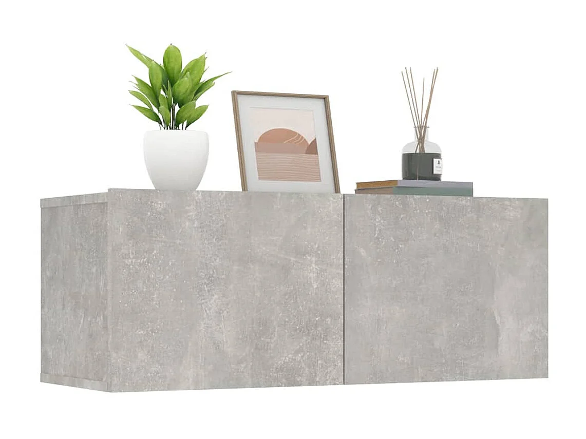 Móveis de TV 2 peças cinza concreto 80x30x30 cm madeira trabalhada