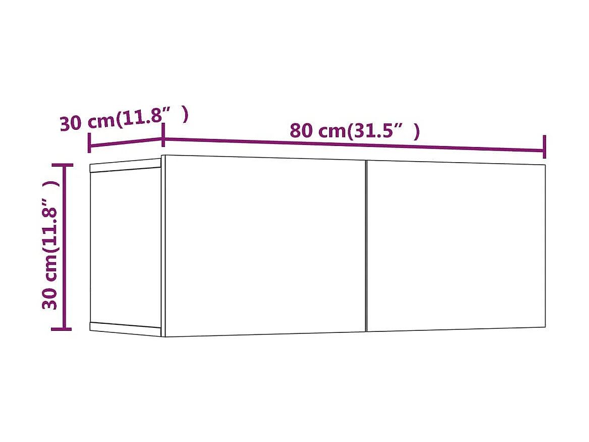 Móveis de TV 2 peças cinza concreto 80x30x30 cm madeira trabalhada