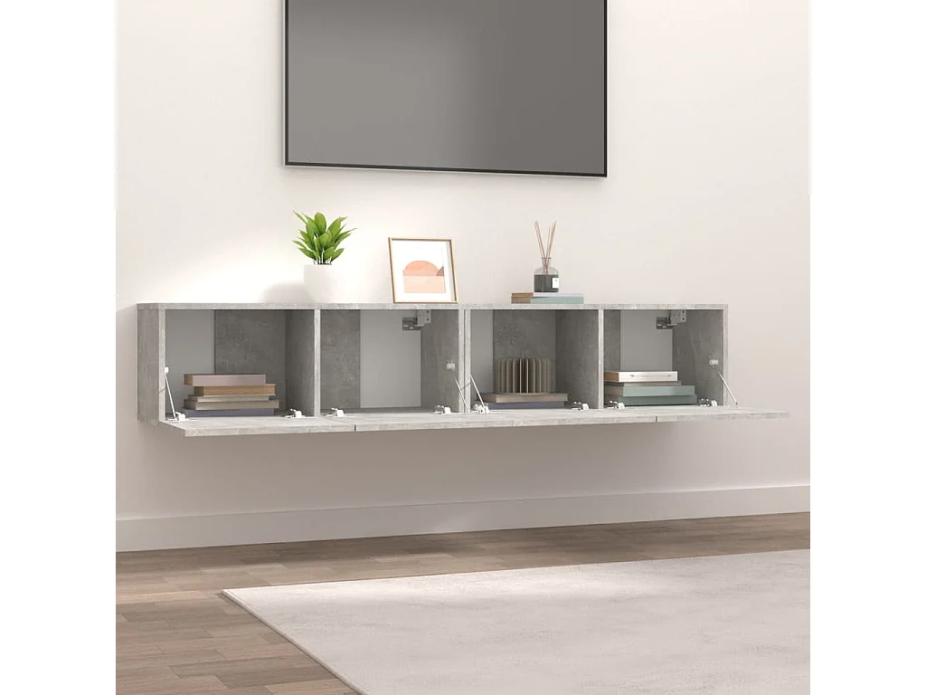 Meubles TV 2 pcs Gris béton 80x30x30 cm Bois d'ingénierie