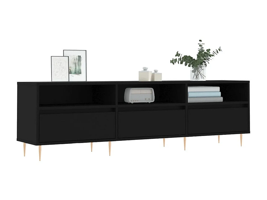 Zwart tv-meubel 150x30x44,5 cm samengesteld hout