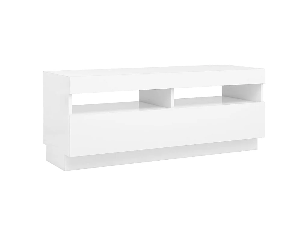 Meuble TV avec lumières LED Blanc 100x35x40 cm