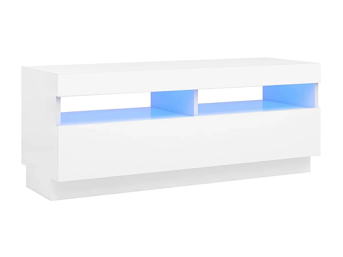 Meuble TV avec lumières LED Blanc 100x35x40 cm