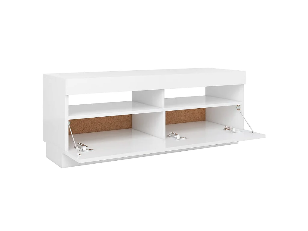 Meuble TV avec lumières LED Blanc 100x35x40 cm