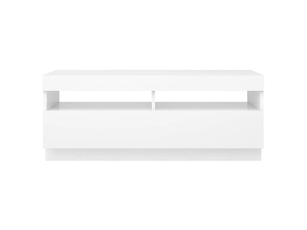 Meuble TV avec lumières LED Blanc 100x35x40 cm