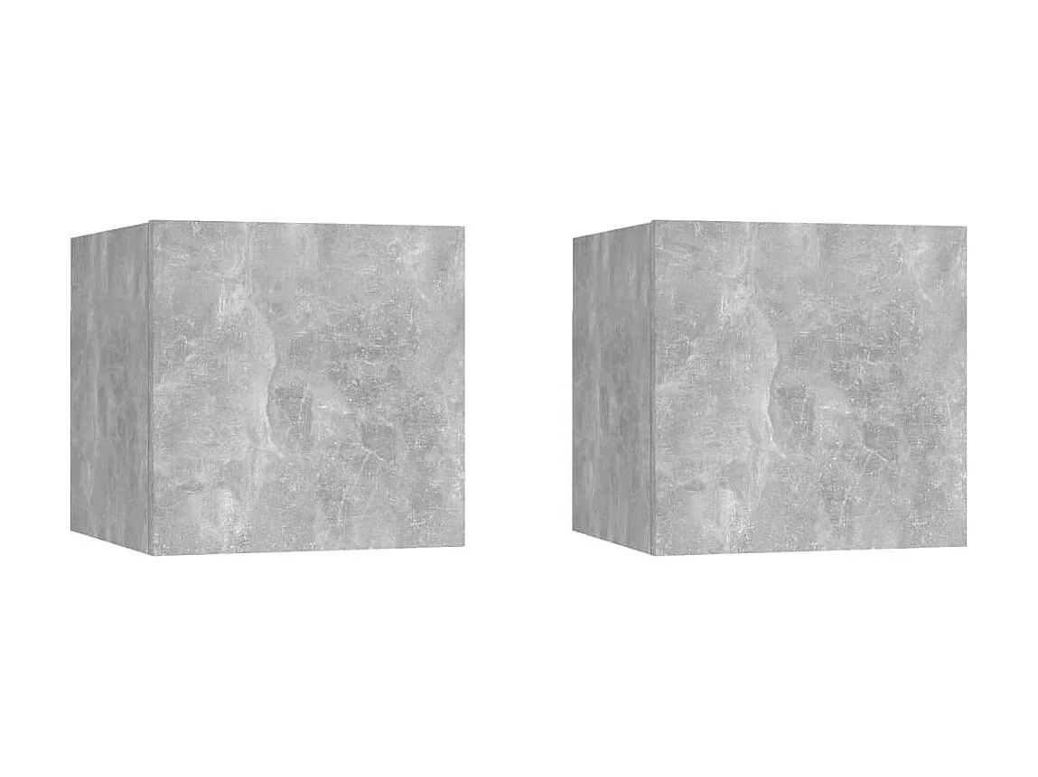 Meubles TV muraux 2 pcs Gris béton 30,5x30x30 cm