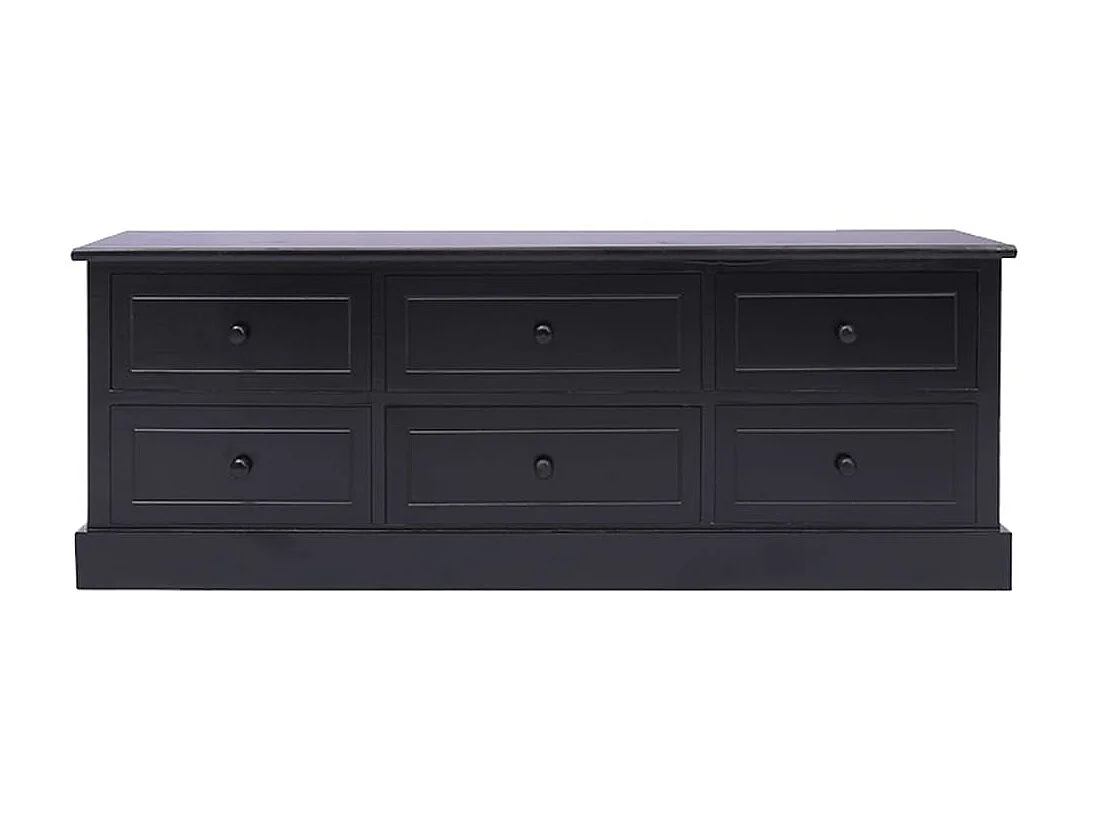 Mobile TV nero 108x30x40 cm in legno massello di Paulownia