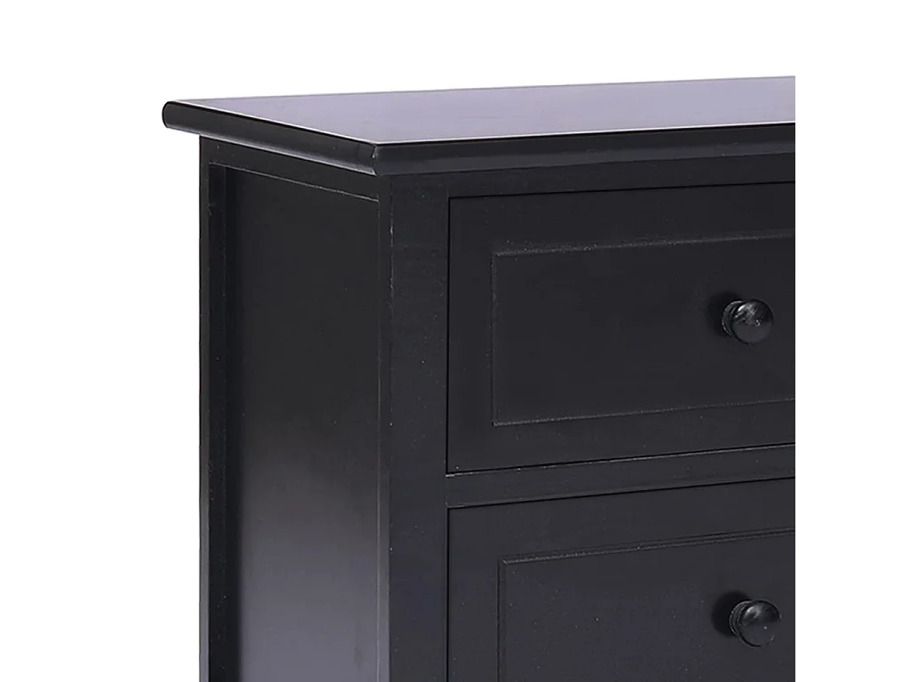 Meuble TV Noir 108x30x40 cm Bois de Paulownia solide