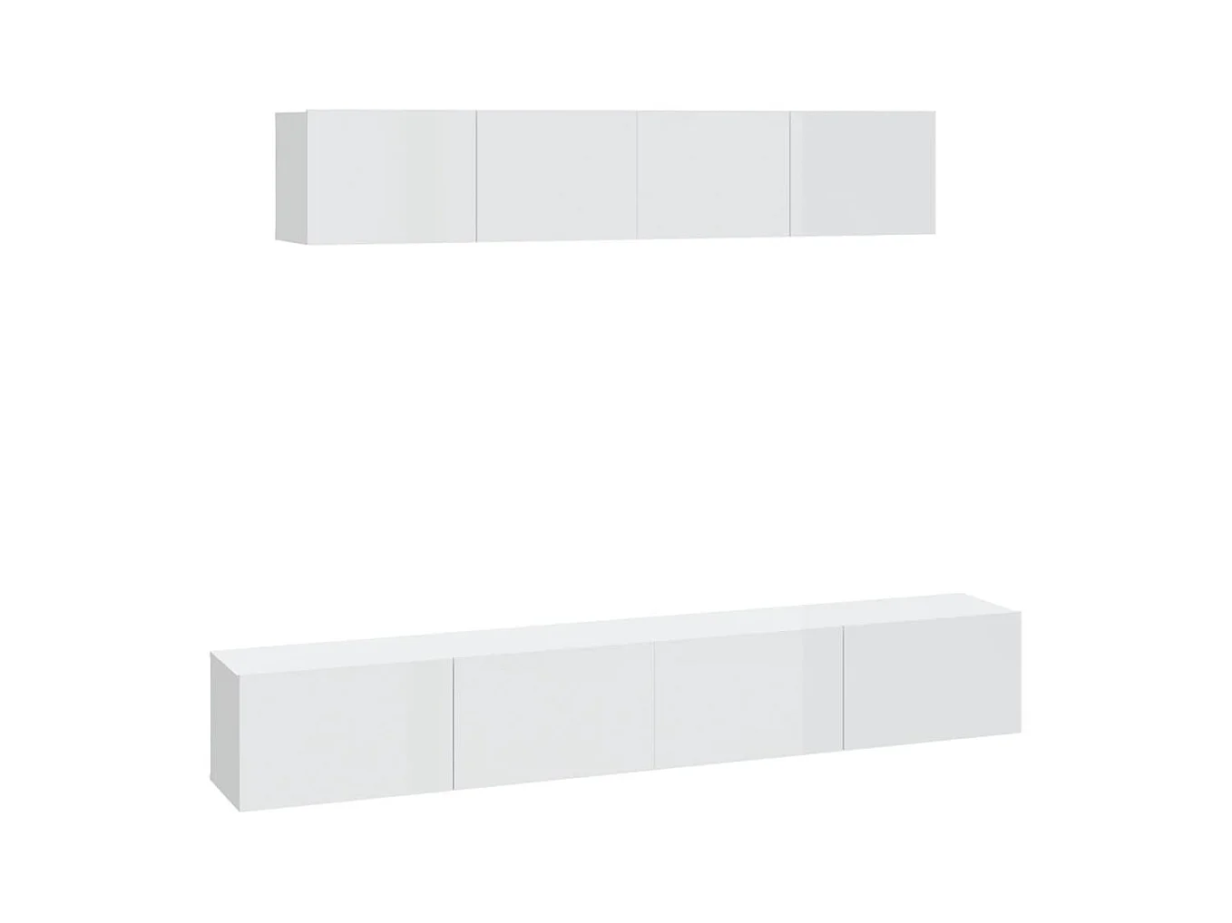Ensemble de meubles TV 4 pcs Blanc brillant Bois d'ingénierie