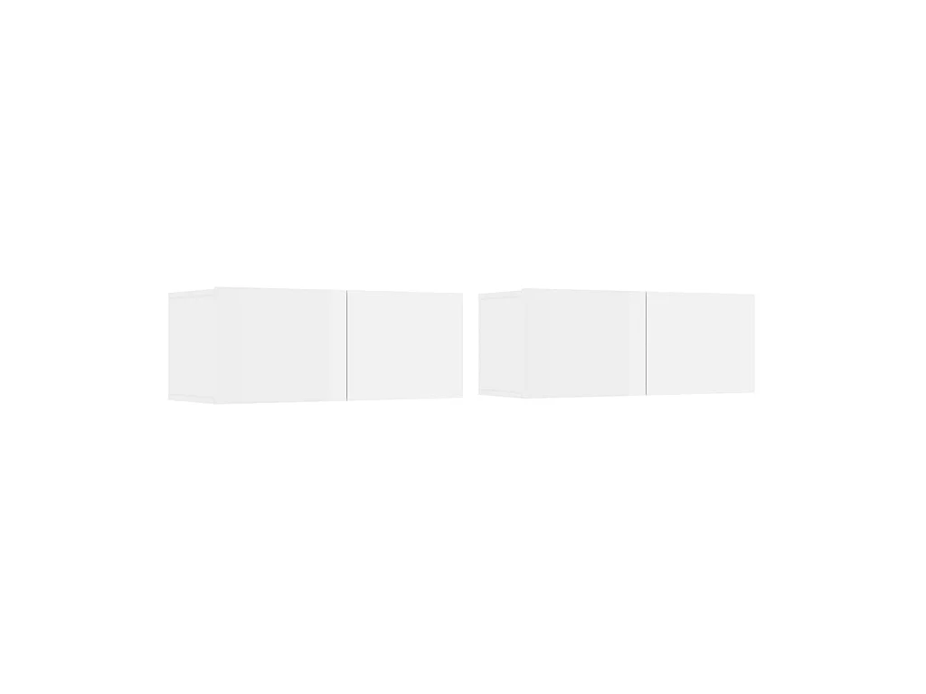 Ensemble de meubles TV 4 pcs Blanc brillant Bois d'ingénierie