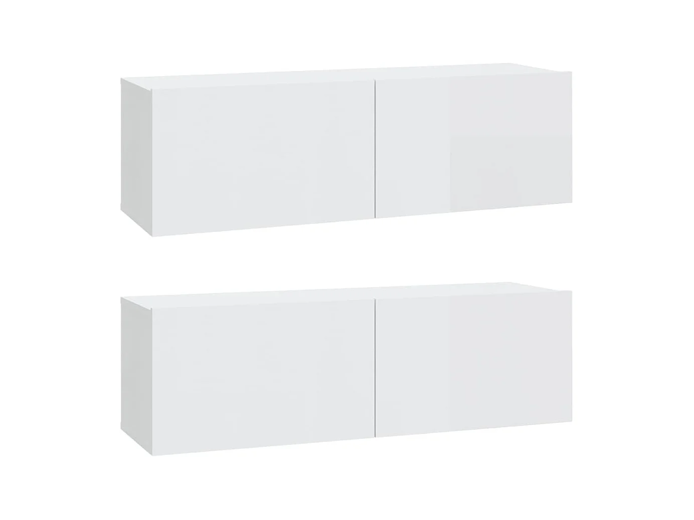 Ensemble de meubles TV 4 pcs Blanc brillant Bois d'ingénierie