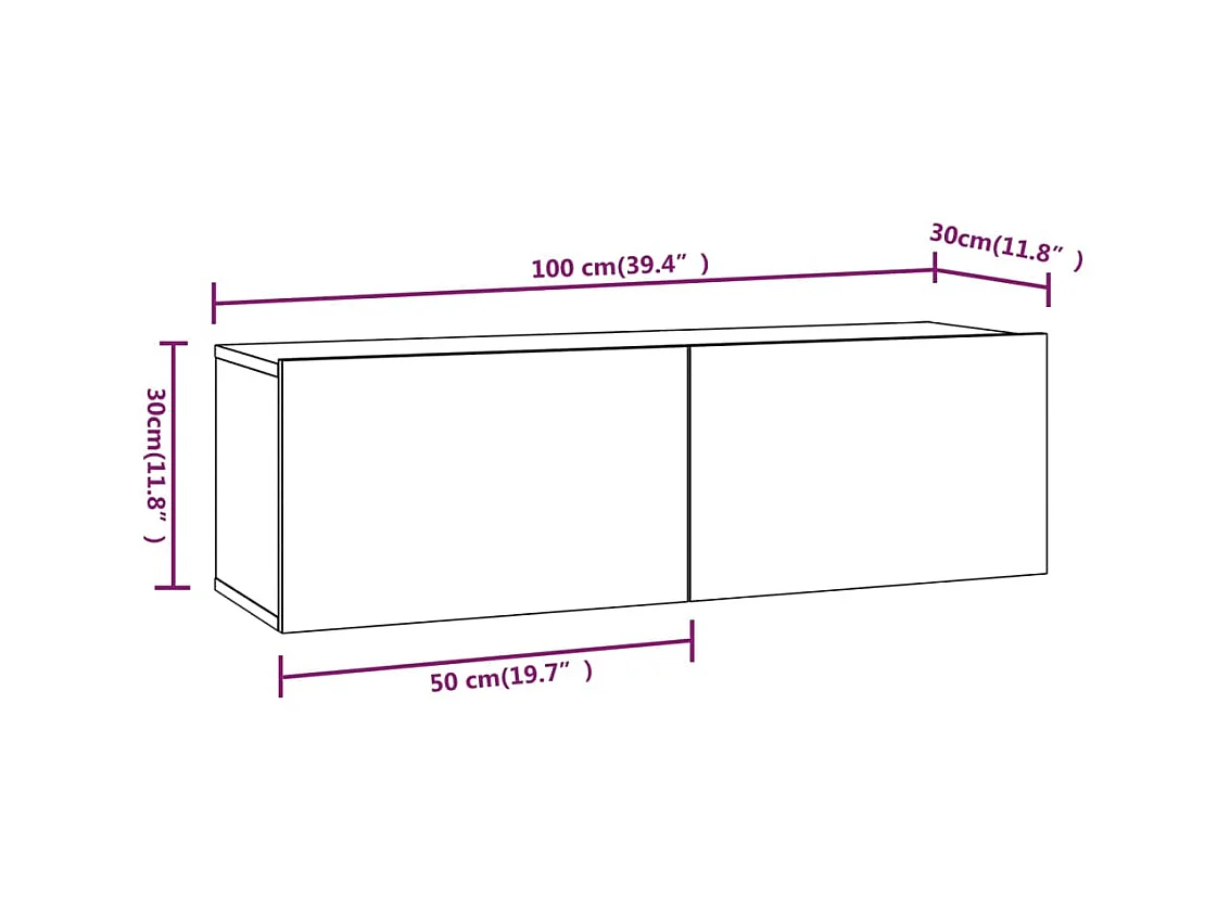 Ensemble de meubles TV 4 pcs Blanc brillant Bois d'ingénierie