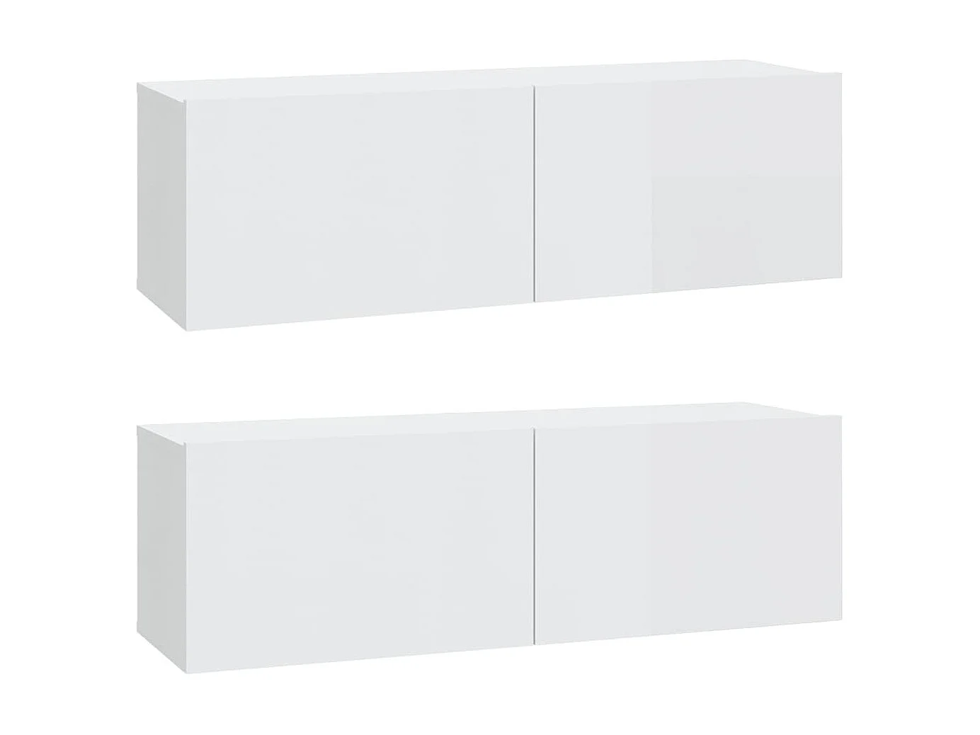 4-delige tv-standaardset glanzend wit bewerkt hout