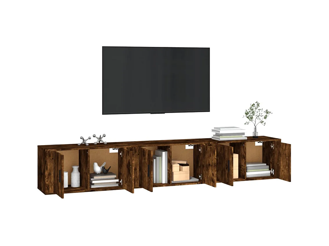Wand-TV-Einheiten 3 Stück Räuchereiche 80x34,5x40 cm