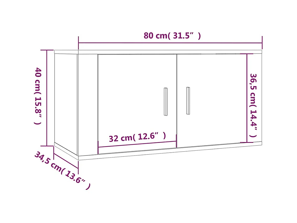 Wand-TV-Einheiten 3 Stück Räuchereiche 80x34,5x40 cm