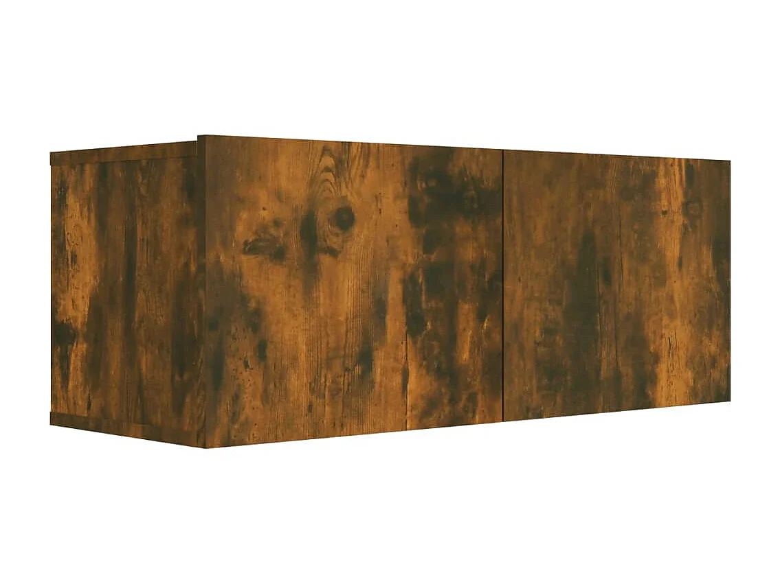 Meuble TV Chêne fumé 80x30x30 cm Bois d'ingénierie
