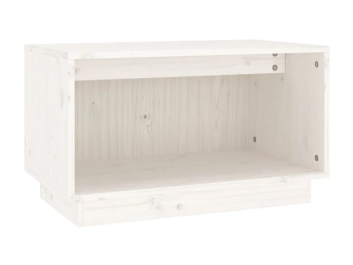 Meuble TV Blanc 60x35x35 cm Bois de pin massif