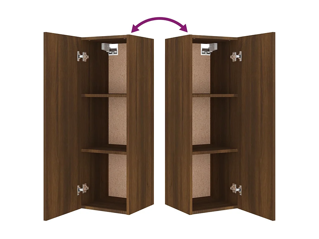 Set supporto TV da 8 pezzi in MDF rovere marrone