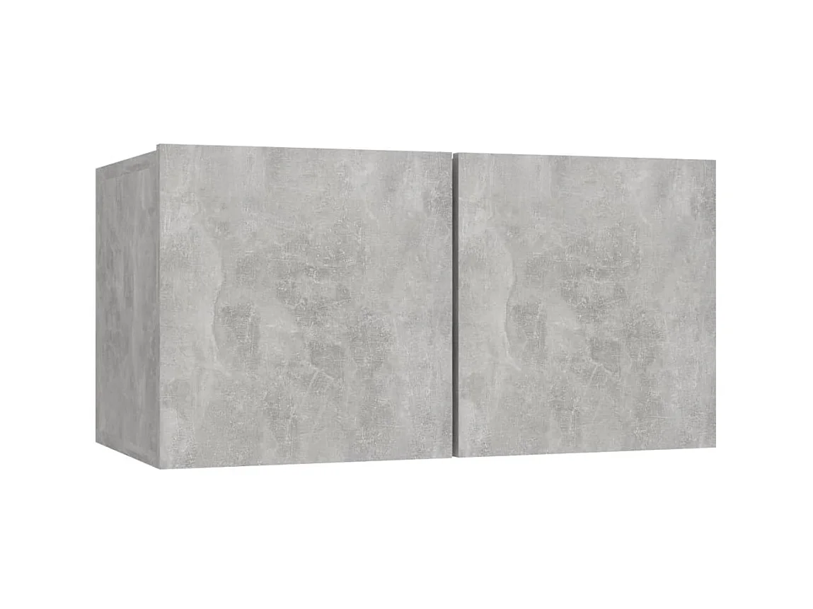 Ensemble de meuble TV 4 pcs Gris béton Aggloméré