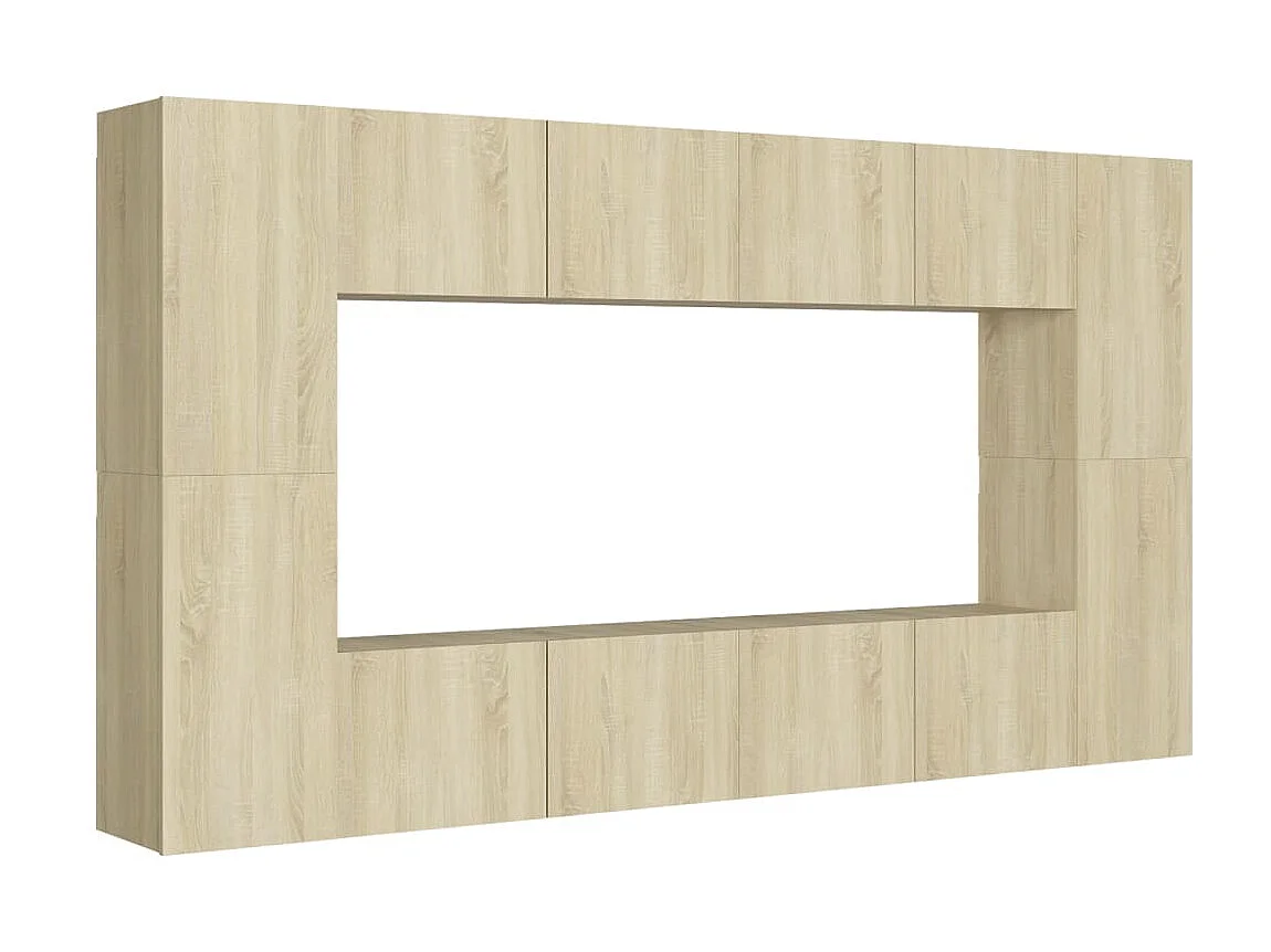 Ensemble de meubles TV 8 pcs Chêne sonoma Aggloméré